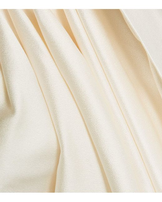 Stella McCartney White Draped Half-sleeve Maxi Dress
