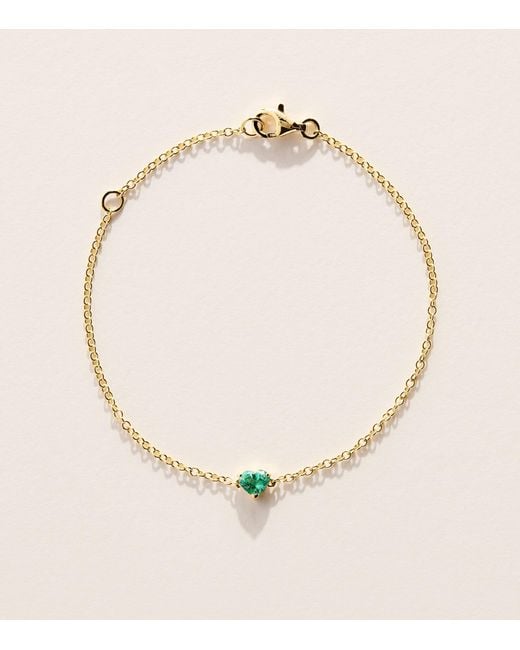 SHAY Natural And Emerald Baby Heart Bracelet