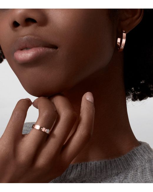 Cartier Metallic And Diamond Love Hoop Earrings