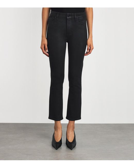 PAIGE Black Coated Cindy Mum Jeans