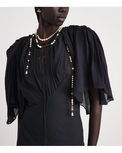 Vivienne Westwood Black Gauze Priscilla Maxi Dress