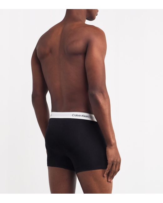 Calvin Klein White Cotton Stretch Icon Trunks for men