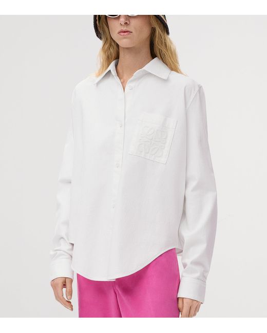Loewe White X Paula's Ibiza Cotton-Blend Anagram Shirt