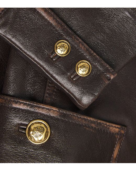 Sandro Black Leather Distressed Jacket