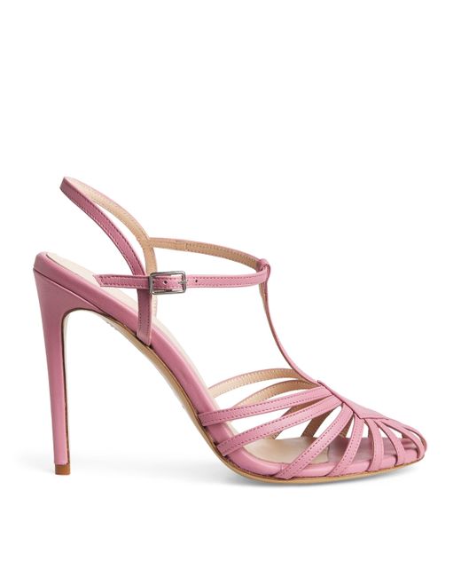Eleventy Pink Leather Heeled Sandals 120