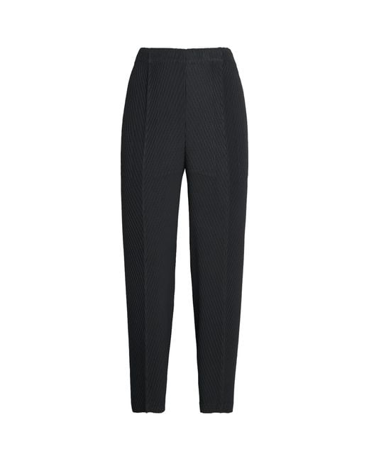 Issey Miyake Black Rhombus Pleats Trousers