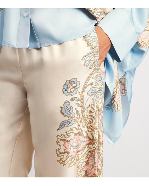 LaDoubleJ White Silk Wide-Leg Palazzo Trousers