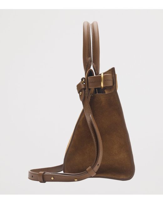 Burberry Brown Small Suede Cotswolds Tote Bag