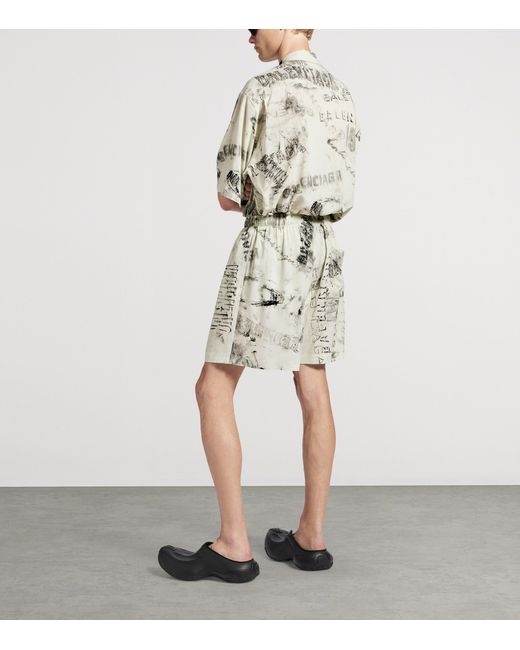 Balenciaga Natural Washed Crayon Shorts for men