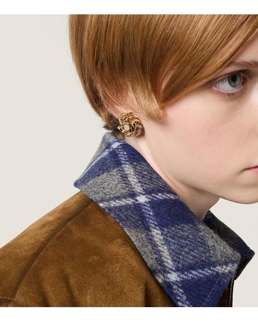 Miu Miu Metallic Floral Crystal-Embellished Clip-On Earrings