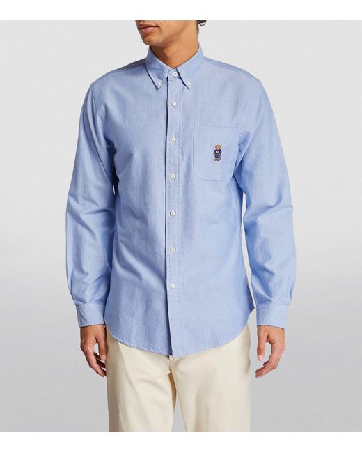 Polo Ralph Lauren Blue Cotton Polo Bear Shirt for men