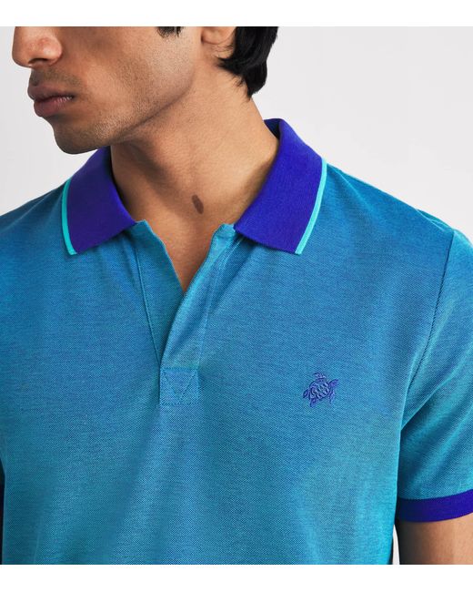 Vilebrequin Blue Organic Cotton Palatin Polo Shirt for men