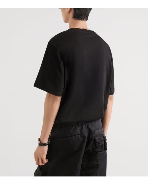 Dolce & Gabbana Black Cotton Logo Patch T-Shirt for men