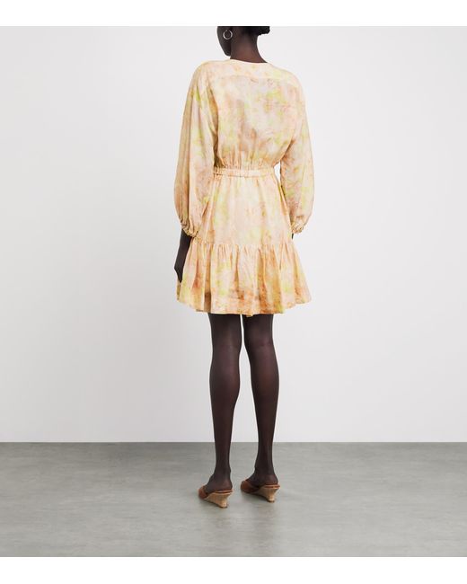 Sandro Natural Floral Print Mini Dress