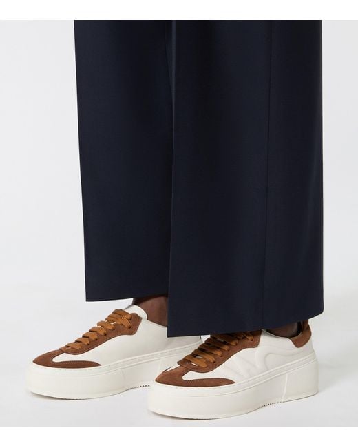 Weekend by Maxmara Brown Leather Platform Sneakers