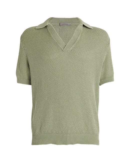 Corneliani Green Cotton Knit Polo Shirt for men