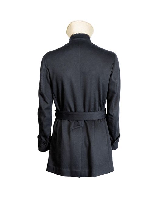 Alan Scott Black Cashmere-Blend Trench Coat for men