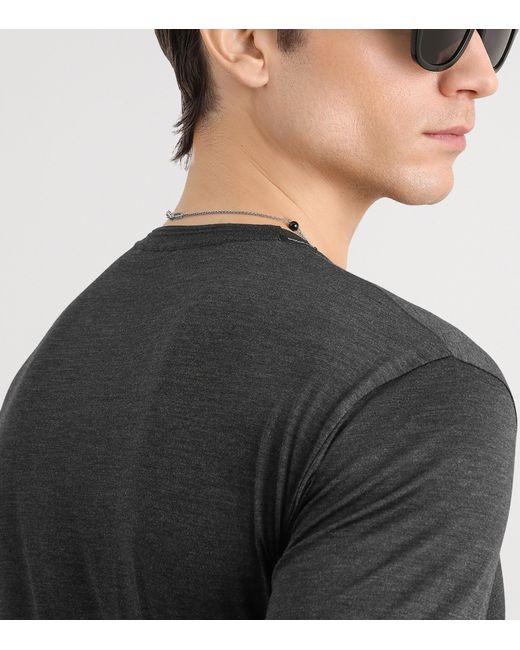 Dolce & Gabbana Black Silk T-Shirt for men