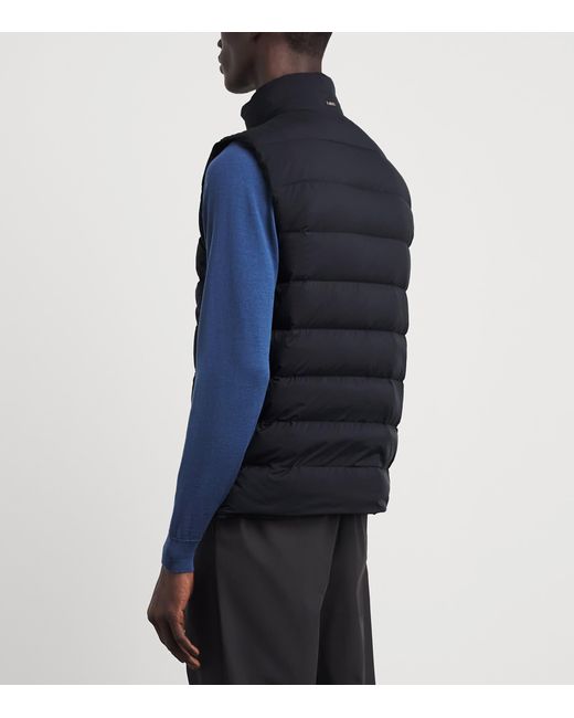 Herno Blue Down Quilted Gilet for men
