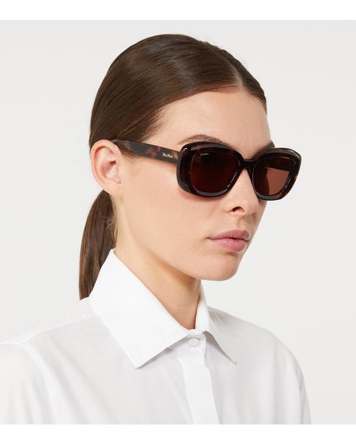 Max Mara Brown Oversized Oval Sunglasses