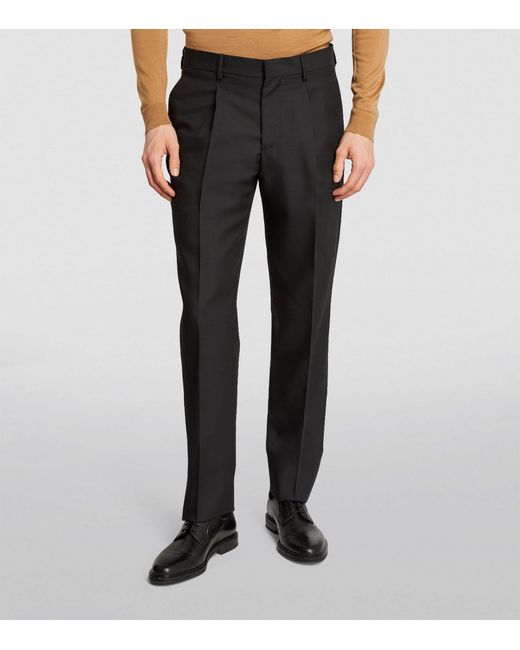 Lardini Black Virgin Wool-blend Tailored Trousers for men