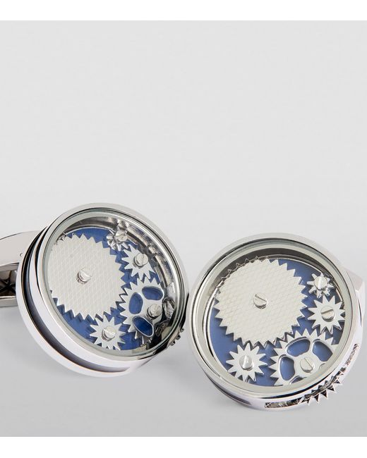 Tateossian Metallic Circle Gear Cufflinks for men