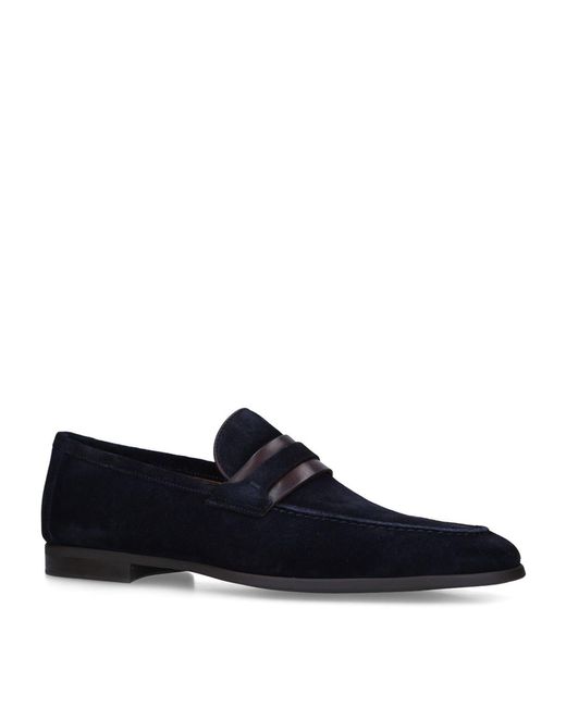 Magnanni Suede Daniel Loafers in Navy (Blue) for Men | Lyst