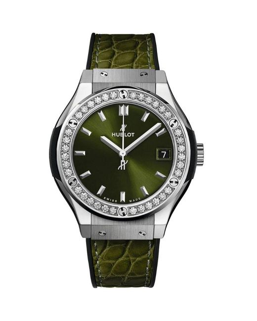 Hublot Gray Titanium And Diamond Classic Fusion Watch 33Mm