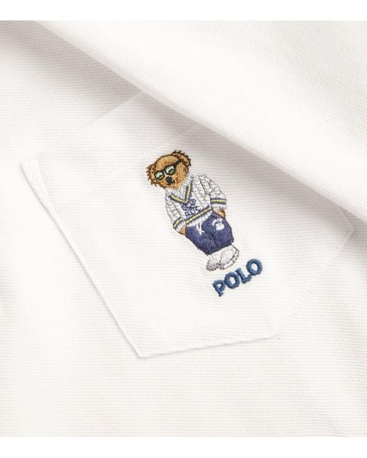 Polo Ralph Lauren White Cotton Polo Bear Pocket Polo Shirt for men