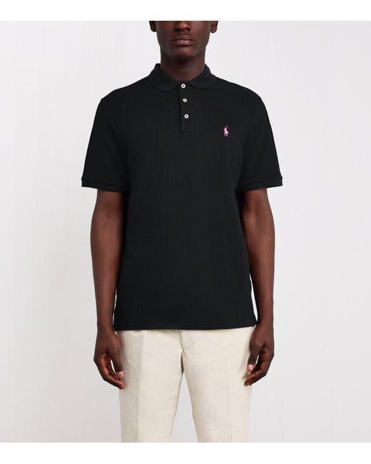 Polo Ralph Lauren Black Stretch-Cotton Pony Polo Shirt for men