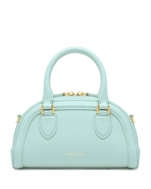 Alexander McQueen Blue Mini Leather Birdee Boston Cross-Body Bag