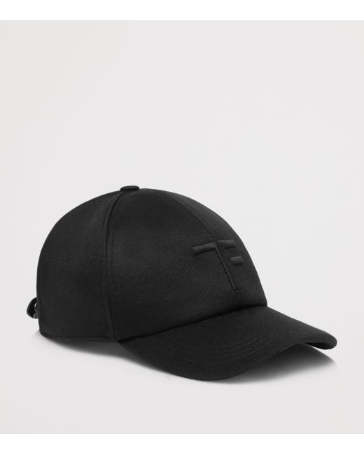 Tom Ford Black Suede Logo Baseball Cap for men