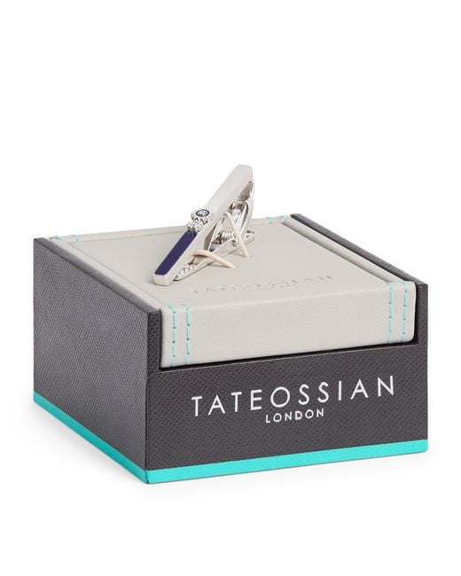 Tateossian Gray Gears Tie Clip for men