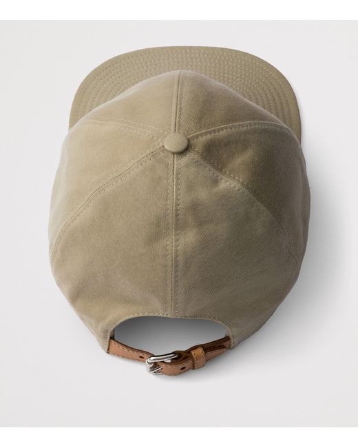 Prada Natural Cotton Gabardine Logo Baseball Cap for men