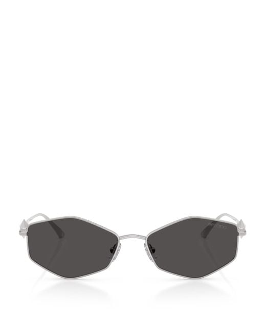 Jimmy Choo Gray Wire Hexagonal Zoey Sunglasses