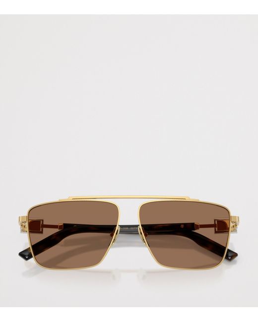 Dolce & Gabbana Brown Metal Square Sunglasses for men