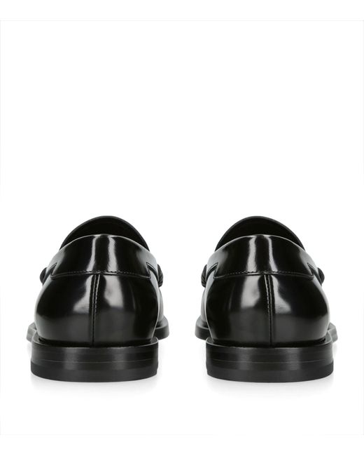 Dolce & Gabbana Black Leather Dg Loafers for men