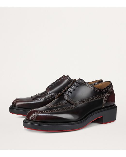 Christian Louboutin Black Danilou Calf Leather Brogues for men