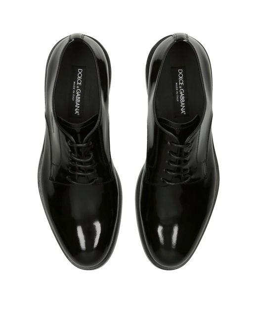 Dolce & Gabbana Black Leather Derby Shoes for men