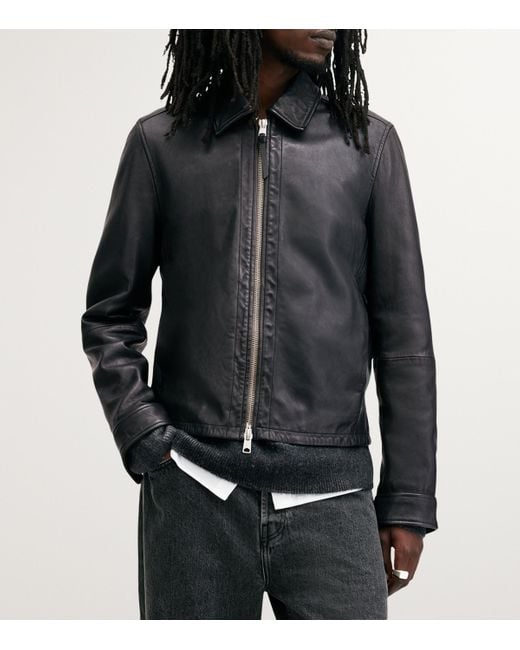 【新品】ALLSAINTS EROL JACKET レザージャケット AllSaints Leather Erol Jacket in Black for Men | Lyst UK