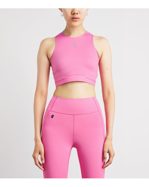 On Shoes Pink Train 2-In-1 Crop Top