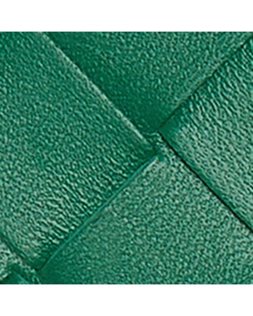 Bottega Veneta Green Leather Intrecciato Bifold Wallet