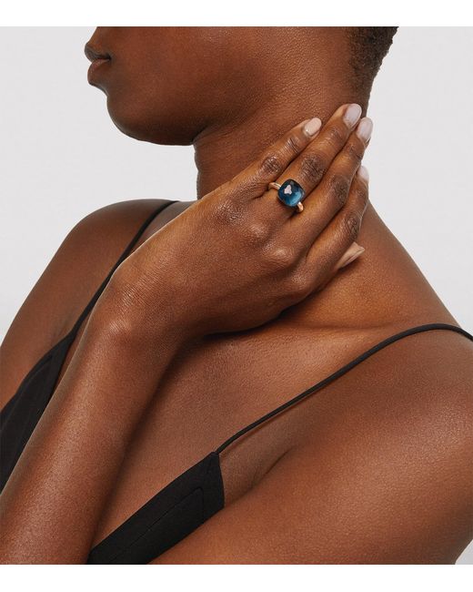 Pomellato Blue Mixed And London Topaz Nudo Maxi Ring