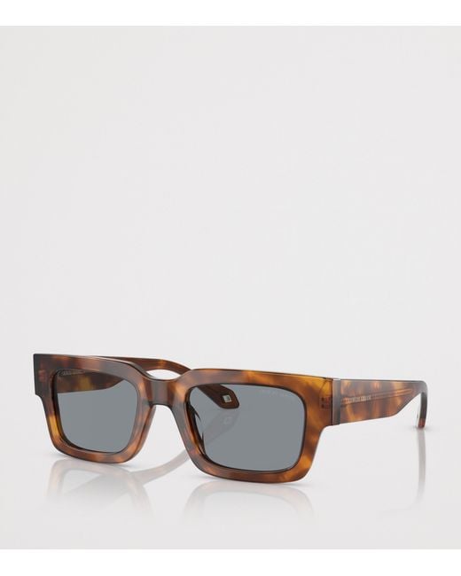 Giorgio Armani Red Acetate Rectangle Sunglasses for men