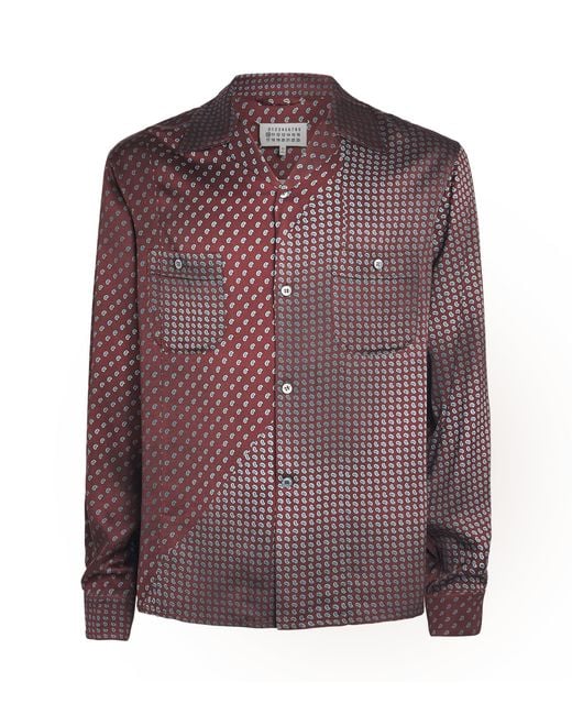 Maison Margiela Purple Satin Paisley Shirt for men