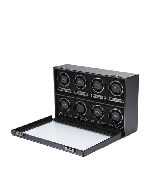 Wolf Black British Racing 8-Piece Watch Winder