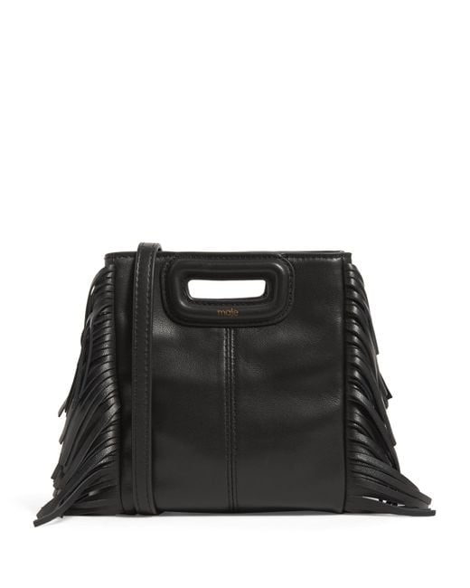 Maje Black Mini Leather 'M' Top-Handle Bag