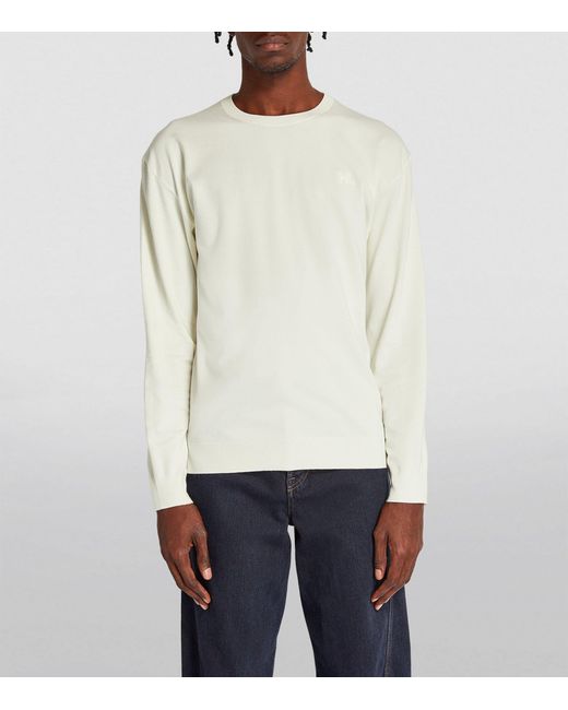 Helmut Lang White Contrast Pipe-detail Sweater for men