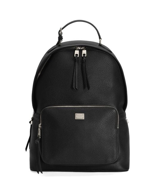 Dolce & Gabbana Black Leather Vittoria Backpack for men