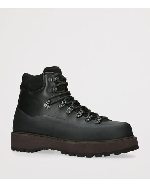 Diemme Black Leather Roccia Vet Boots for men